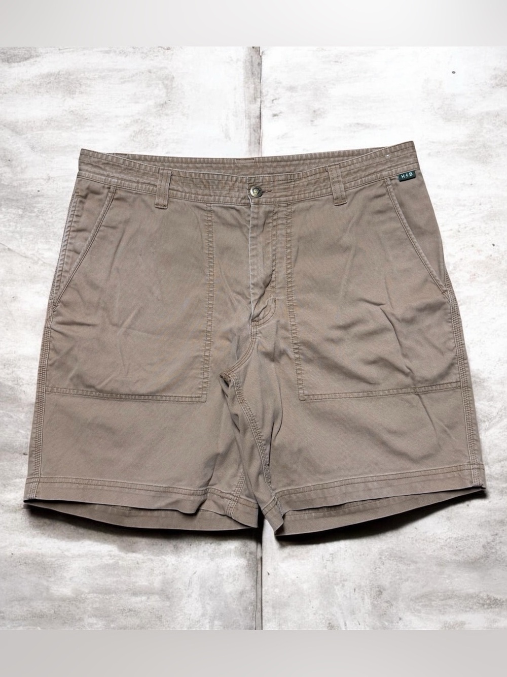 Howler Brothers Clarksville Walk Shorts 8” Size 36 Isotaupe Brushed Twill